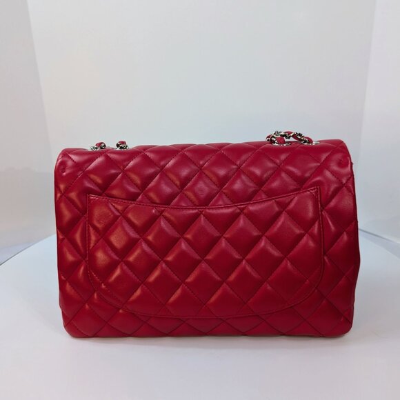 Chanel Red Classic Jumbo Single Flap Bag - Picture 8 of 16